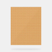 Een oranje en witte achtergrond met kleine vierkan acryl bord (Voorkant)