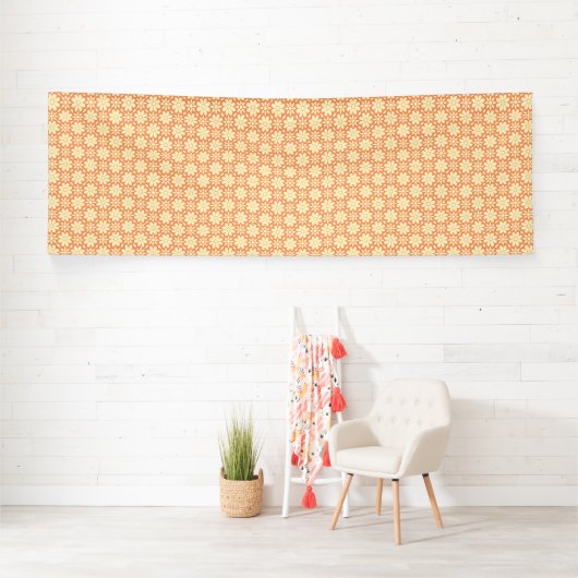 Een oranje en witte achtergrond met kleine vierkan spandoek (Insitu)