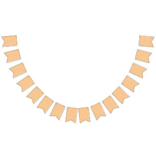 Een oranje en witte achtergrond met kleine vierkan vlaggetjes