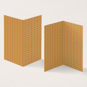 Een oranje, geel en bruin symmetrisch patroon w kaart