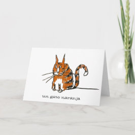 Een Oranje Kat Orange Kat Cartoon Wenskaart Kaart