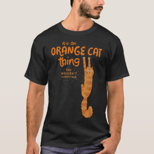 Een Oranje katteding - een grappige tabletkat die  T-shirt