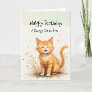 Een Oranje kattenpersoonlijkheid Verjaardagsdier Kaart