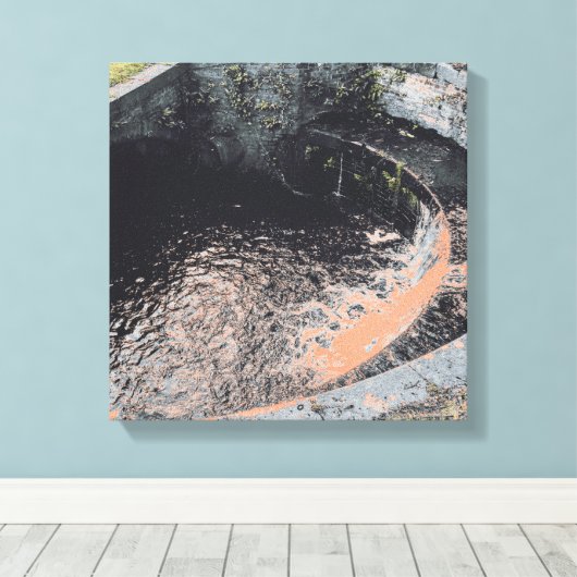 Een Oranje pool in Welshpool Canvas Afdruk (Insitu (Houten vloer))