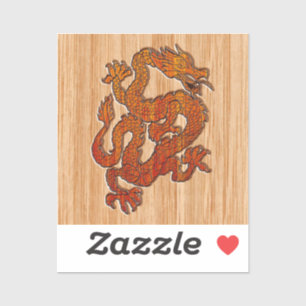 Een orientale draak in Bamboo Sticker