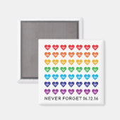 Een Orlando One Pulse Rainbow 49 Harten Magneet (Voorkant / Achterkant)