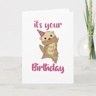 Een Otter Birthday wil een gelukkige otter Kaart