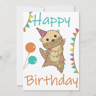 Een Otter Birthday wil graag een goede otter-volwa Kaart