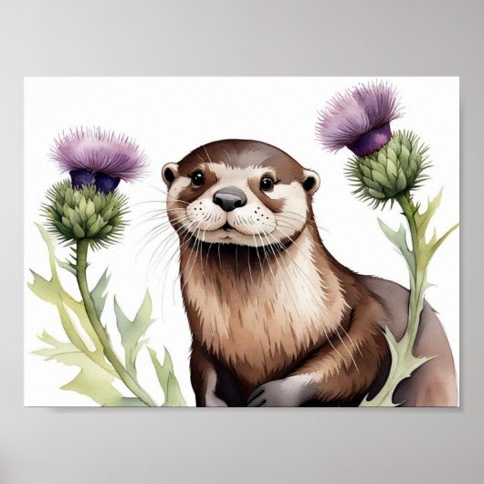 Een otter met distel poster (Voorkant)