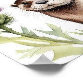 Een otter met distel poster (Hoek)