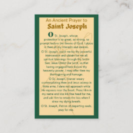 Een oud gebed aan de Kaarten van het St. Joseph-ge Visitekaartje
