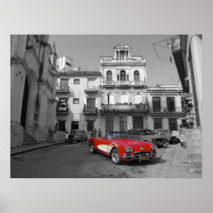 Een oud korvet in het oude Havana Poster