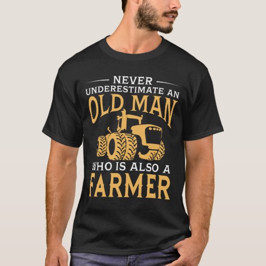 Een oud Man dat ook een landbouwer is T-shirt (Voorkant)