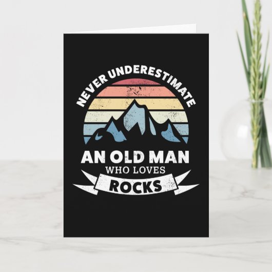 Een oud man dat van Rocks Funny Geology houdt Kaart (Voorkant)