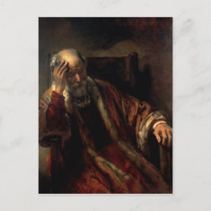 Een oud Man in een stoel Briefkaart