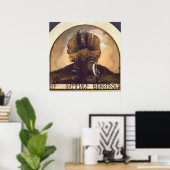 Een oude bergtrol poster (Thuiskantoor)