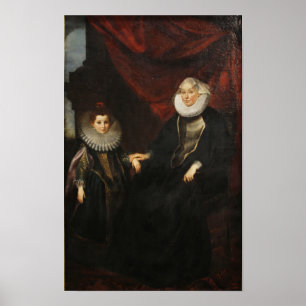 Een oude dame en een jong meisje poster