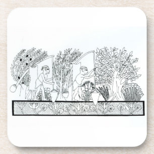 Een oude Egyptische tuin (graving) (foto) Bier Onderzetter