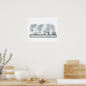 Een oude Egyptische tuin (graving) (foto) Poster (Keuken)