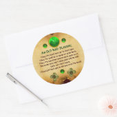 Een Oude Ierse Zegen Perkament Ronde Sticker (Envelop)