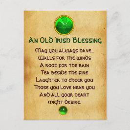 Een oude Ierse zegen voor geluk perkament Briefkaart