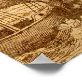 Een oude kaart van Amerika Poster (Hoek)