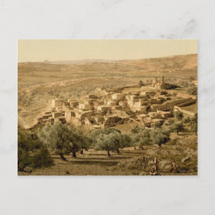 Een oude kleurige foto van Bethany, in het heilige Briefkaart