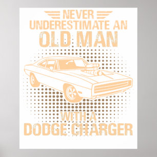 Een oude man Dodge Charger 1970 Poster