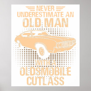 Een oude man Oldsmobile Cutlass 1970 Poster