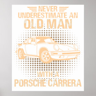 Een oude man Porsche Carrera 1984 Poster