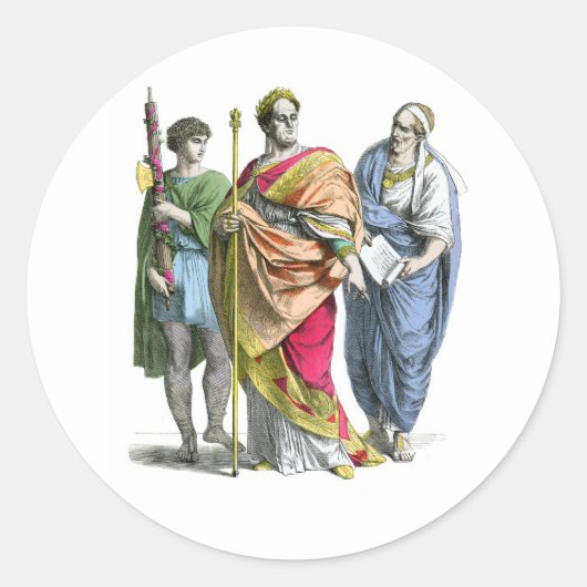 Een oude Romeinse keizer Ronde Sticker (Voorkant)