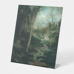 Een oude verfschildering (1881) - voetstuk reclamebord met voetstuk