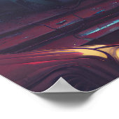 Een oude vrachtwagen in Cyberpunk City Poster (Hoek)