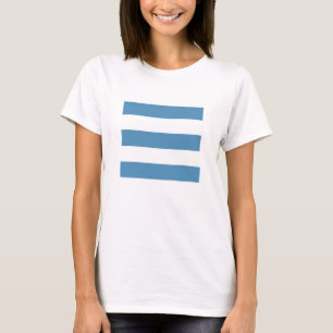 Een oude Zee blauw en witte brede streep op een T-shirt