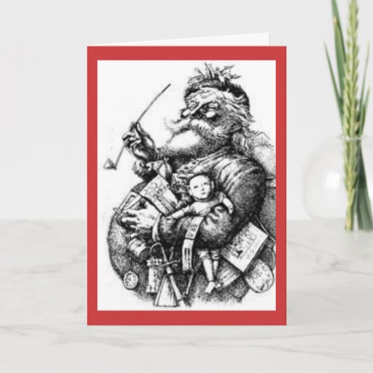 Een ouderwetse kerst feestdagen kaart (Voorkant)