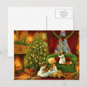 Een ouderwetse kerst feestdagenkaart (Voorkant / Achterkant)