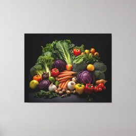 Een overvloed aan plantaardige kleuren Fotorealist Canvas Afdruk