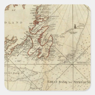 een overzicht van de banken van Newfoundland Vierkante Sticker