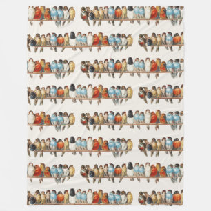 Een overzicht van de  finch van vogels, 1880 fleece deken