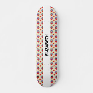 Een 'Owly Love Pattern' Jouw namen toevoegen Skateboard