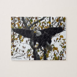 Een paar Bald Eagles tijdens het Herfst seizoen Legpuzzel