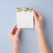 Een paar bruiloft-douwer raden hoe oud spel flyer (Hand)