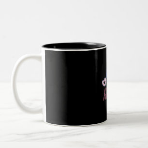 Een paar cadeauliefde is het antwoord tweekleurige koffiemok