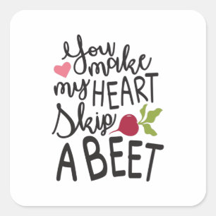 Een paar cadeautjes maken van mijn hart een biet vierkante sticker