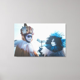Een paar carnavalmaskers in Venetië, Italië Canvas Afdruk