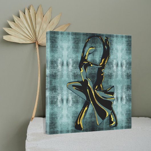 Een paar dansen in de nacht canvas afdruk