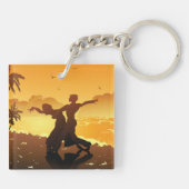 Een paar dansen op de strand Sleutelhanger (Achterkant)