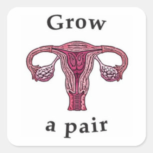 Een paar eierstokken kweken vierkante sticker