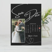 Een paar foto Moderne Script Calendar sparen de Da (Staand voorkant)