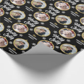 Een paar foto's voor kerstmis, modern zwart cadeaupapier (Hoek)